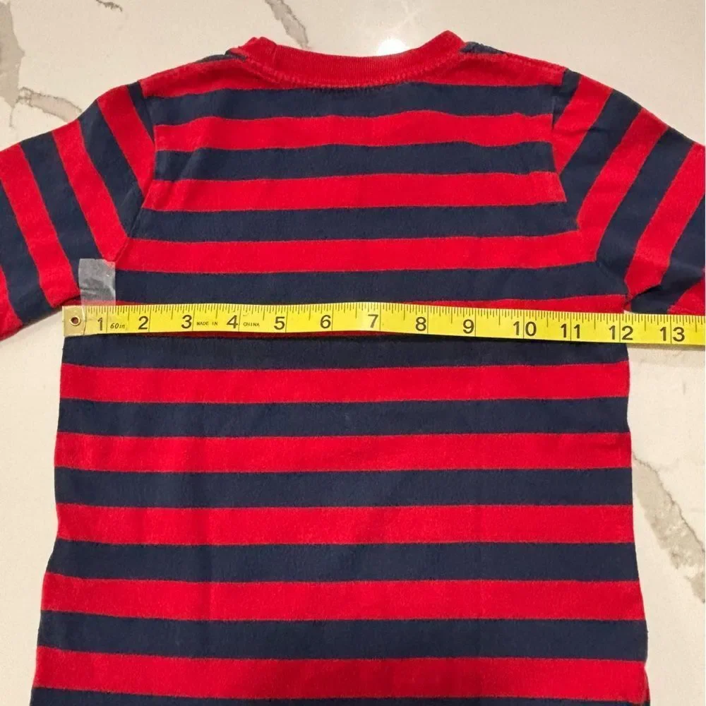 CIRCO Boys Red Navy Blue Long Sleeve Striped Monster T Shirt Cotton Toddler 3T